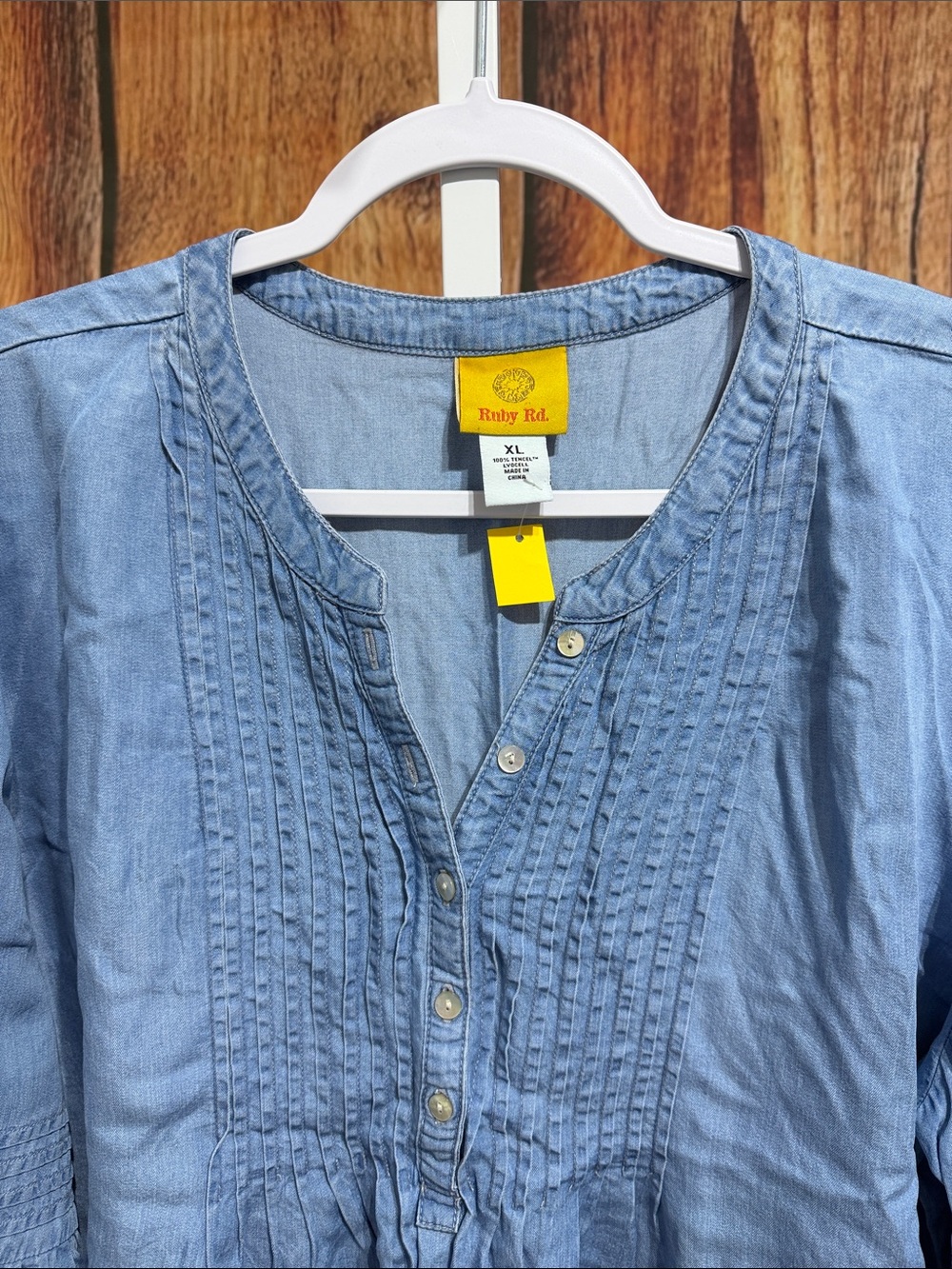 Ruby Rd. Bell Sleeve Shell Button Blouse Size XL - Picture 2 of 5